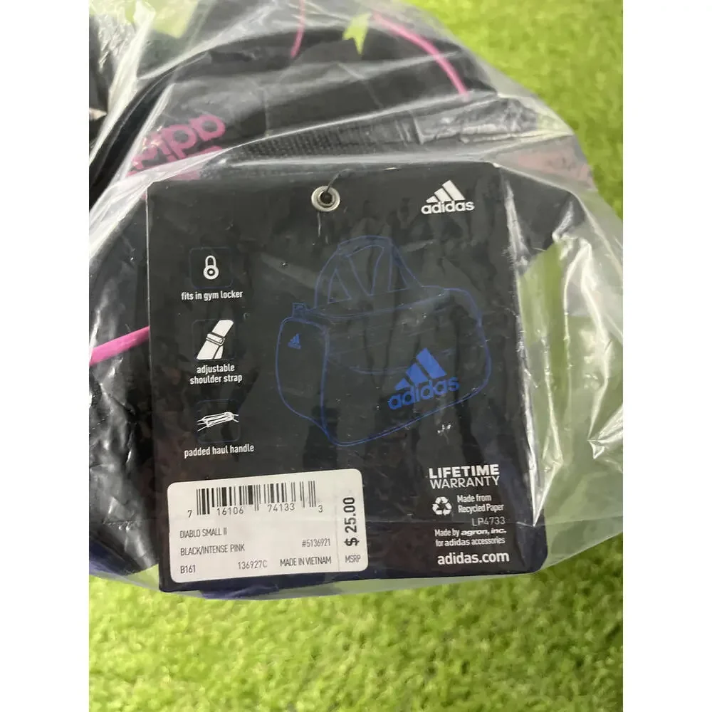 Adidas Small Diablo Duffel Bag‎ - Black with Pink Accents